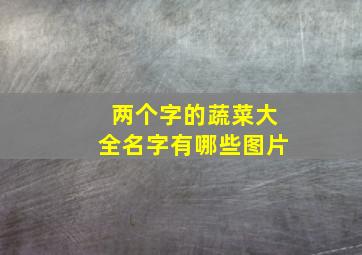 两个字的蔬菜大全名字有哪些图片