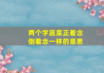 两个字蔬菜正着念倒着念一样的意思