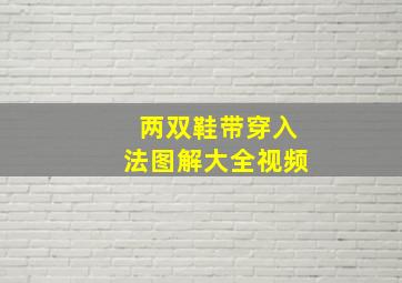 两双鞋带穿入法图解大全视频