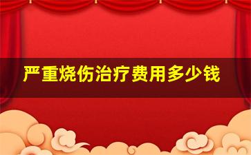 严重烧伤治疗费用多少钱