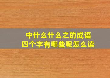 中什么什么之的成语四个字有哪些呢怎么读