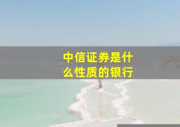 中信证券是什么性质的银行