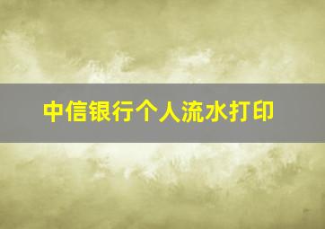 中信银行个人流水打印