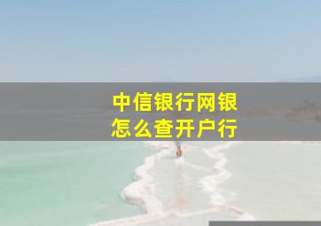 中信银行网银怎么查开户行