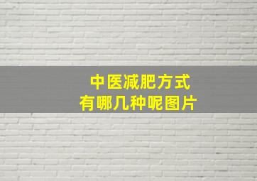 中医减肥方式有哪几种呢图片