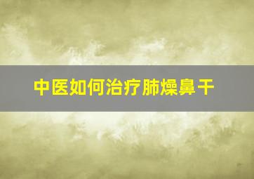 中医如何治疗肺燥鼻干