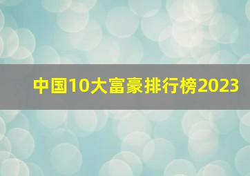 中国10大富豪排行榜2023