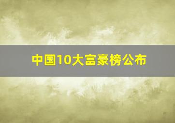 中国10大富豪榜公布