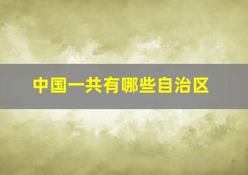 中国一共有哪些自治区