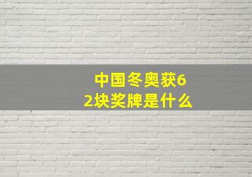 中国冬奥获62块奖牌是什么