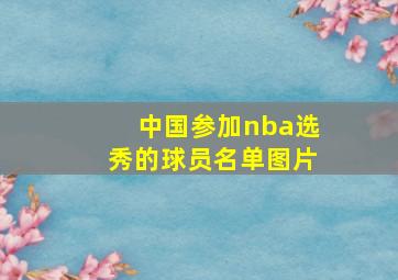 中国参加nba选秀的球员名单图片