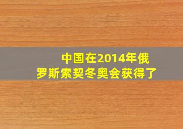 中国在2014年俄罗斯索契冬奥会获得了