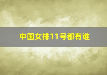 中国女排11号都有谁