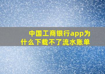 中国工商银行app为什么下载不了流水账单