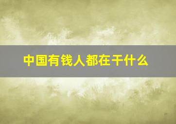 中国有钱人都在干什么