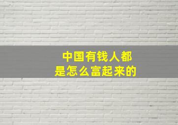 中国有钱人都是怎么富起来的