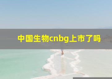 中国生物cnbg上市了吗