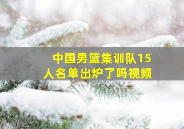 中国男篮集训队15人名单出炉了吗视频