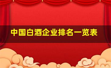 中国白酒企业排名一览表