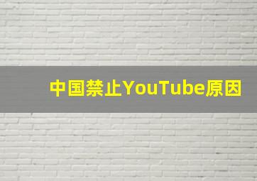 中国禁止YouTube原因