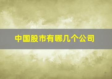 中国股市有哪几个公司