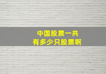 中国股票一共有多少只股票啊