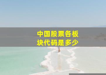 中国股票各板块代码是多少