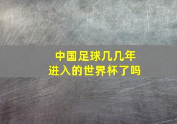 中国足球几几年进入的世界杯了吗