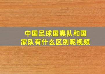 中国足球国奥队和国家队有什么区别呢视频