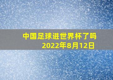 中国足球进世界杯了吗2022年8月12日