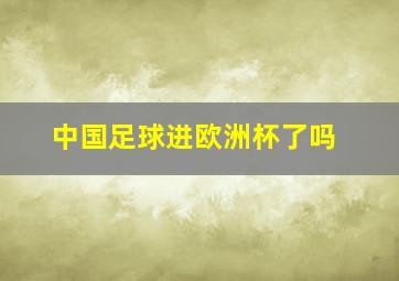 中国足球进欧洲杯了吗