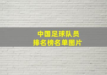 中国足球队员排名榜名单图片