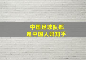 中国足球队都是中国人吗知乎