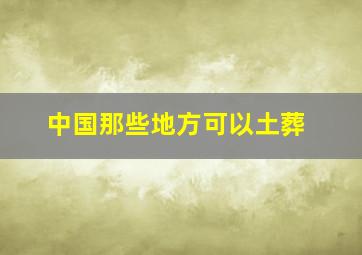 中国那些地方可以土葬