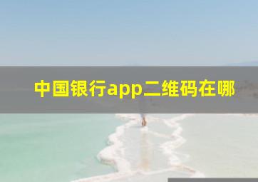 中国银行app二维码在哪