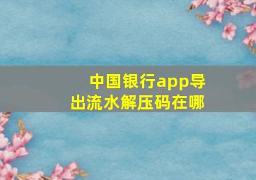 中国银行app导出流水解压码在哪