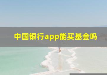 中国银行app能买基金吗