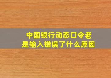 中国银行动态口令老是输入错误了什么原因