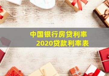 中国银行房贷利率2020贷款利率表