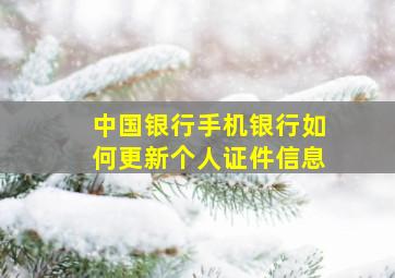 中国银行手机银行如何更新个人证件信息