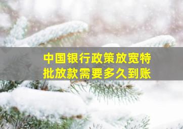 中国银行政策放宽特批放款需要多久到账