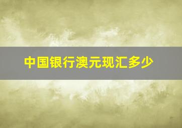 中国银行澳元现汇多少