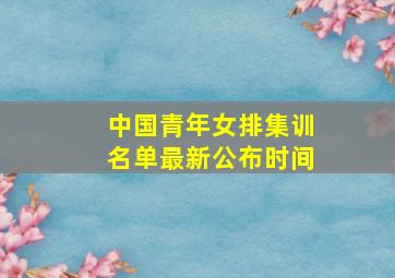 中国青年女排集训名单最新公布时间