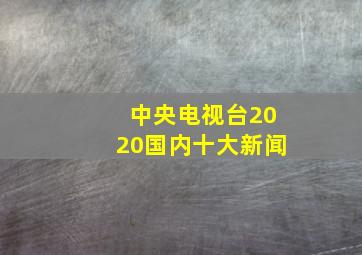 中央电视台2020国内十大新闻