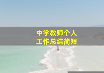 中学教师个人工作总结简短