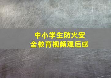 中小学生防火安全教育视频观后感