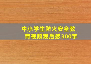 中小学生防火安全教育视频观后感300字