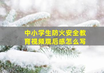 中小学生防火安全教育视频观后感怎么写