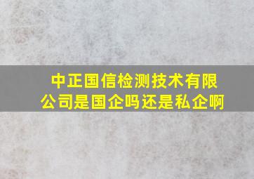 中正国信检测技术有限公司是国企吗还是私企啊