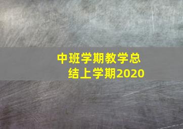 中班学期教学总结上学期2020